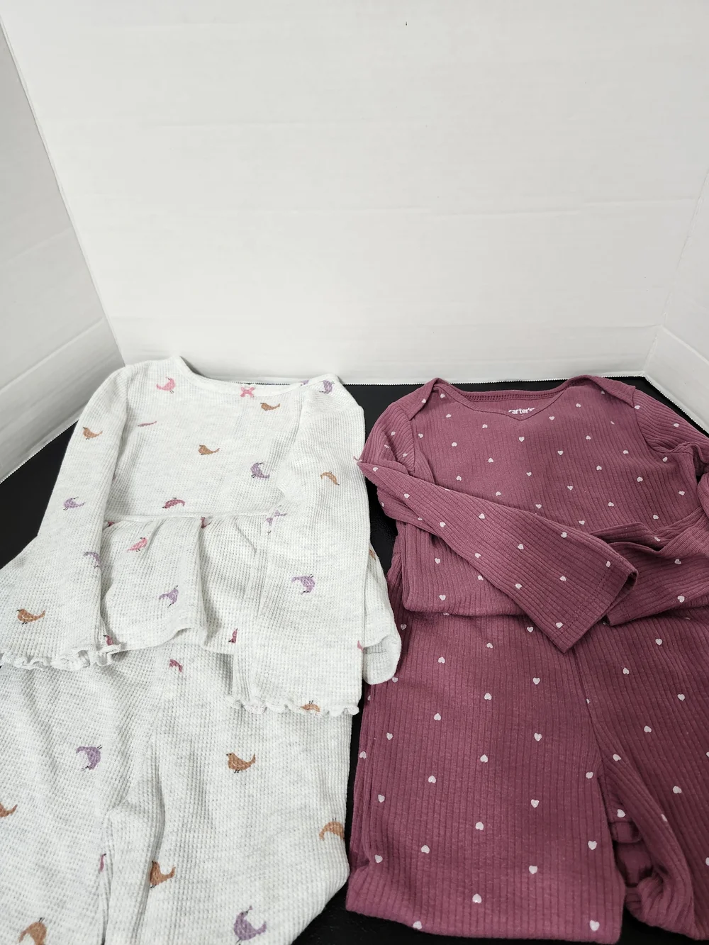Girls 24 Months Long Sleeve Pant Sets Matching 2 Piece Set Bird Hearts Ruffle
